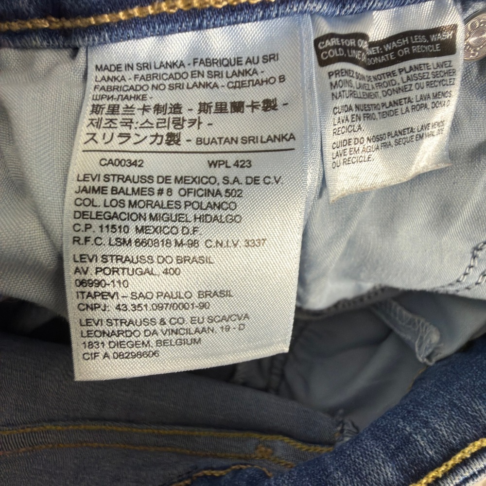 Levi's Mid Rise Skinny Jeans 12 Womens Stretch Denim Medium Wash Blue - Picture 6 of 6
